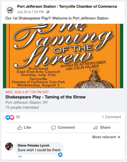 Port Jefferson Station / Terryville Chamber of Commerce - Facebook - Taming of the Shrew